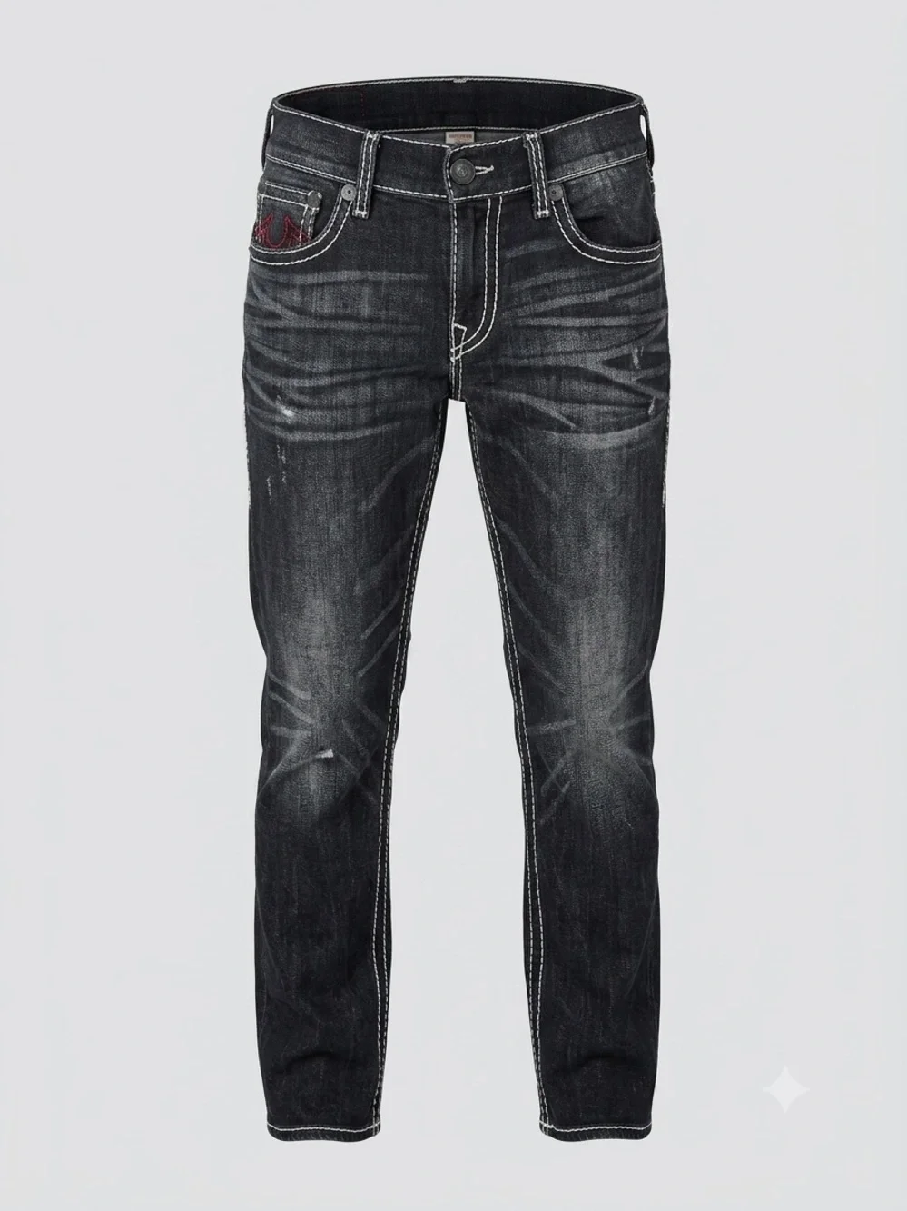 True Religion Rocco Skinny Jeans – Black Wash Contrast Stitch – Size 31
